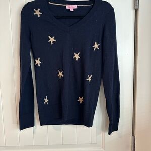 Lilly Pulitzer Navy Sweater with Starfish Design